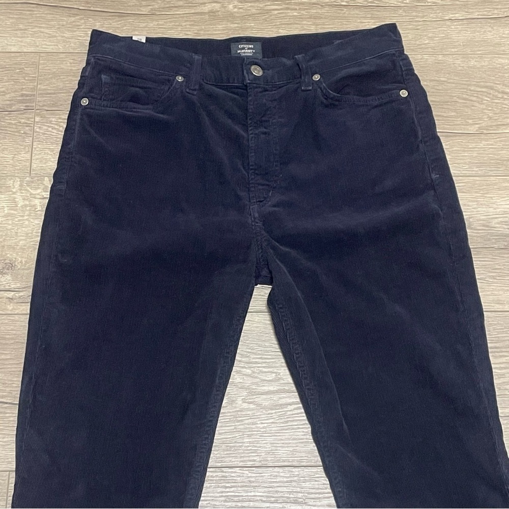 Citizens of Humanity Georgia High Rise Bootcut Flared Corduroy Navy Pants Sz 29 - Picture 5 of 12